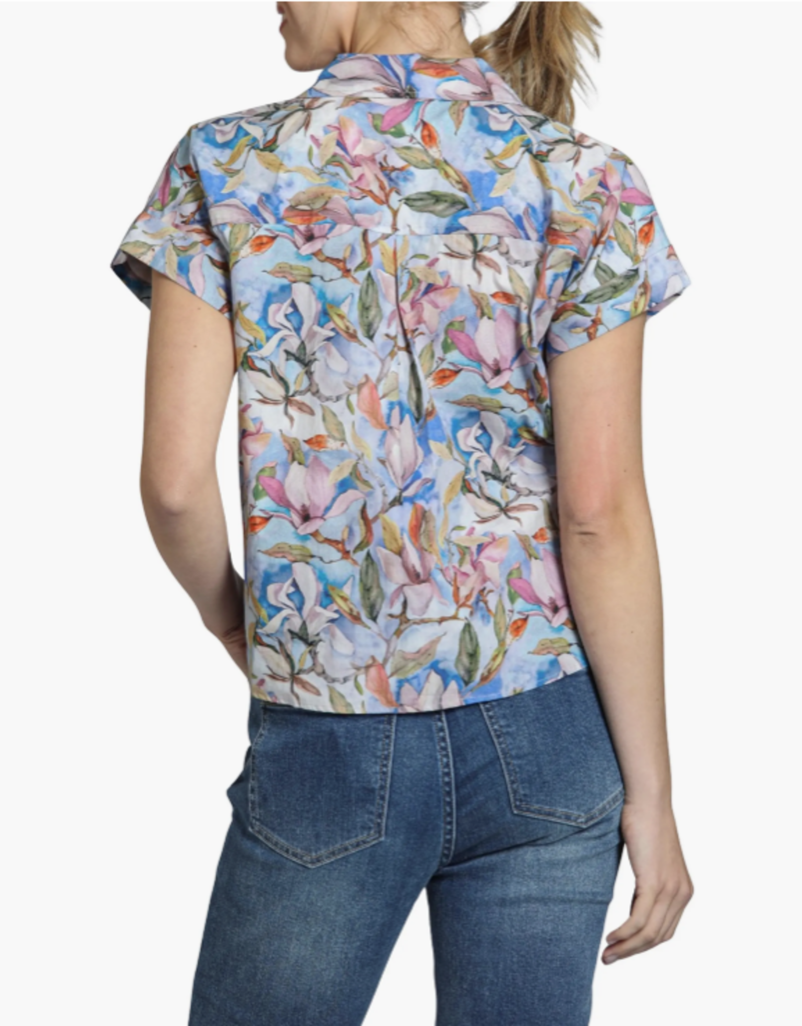 APNY APNY  Blue/Rose Tie Front Shirt AC