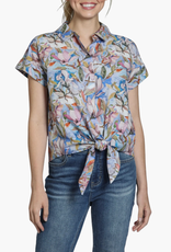 APNY APNY  Blue/Rose Tie Front Shirt AC APNY APNY  Blue/Rose Tie Front Shirt AC