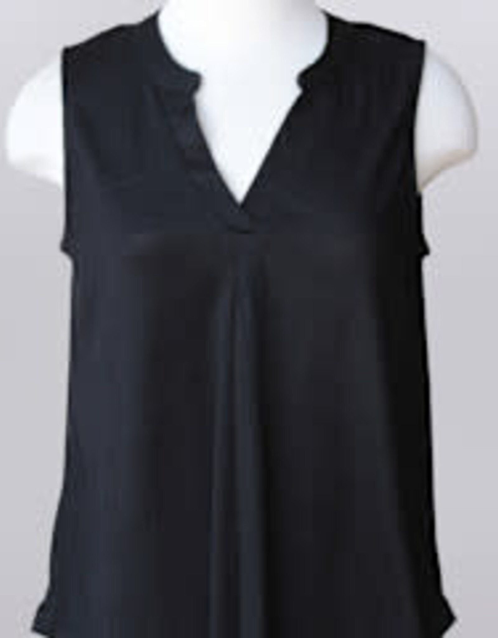 Keren Hart Keren Hart Black Sleeveless V Split Neck Tank