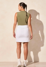 Tribal Tribal White Pull On Skort W/Rounded Slits