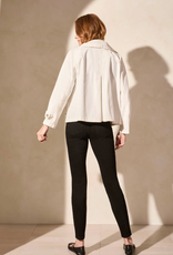 Tribal Tribal White Long Sleeve Button Front Coat