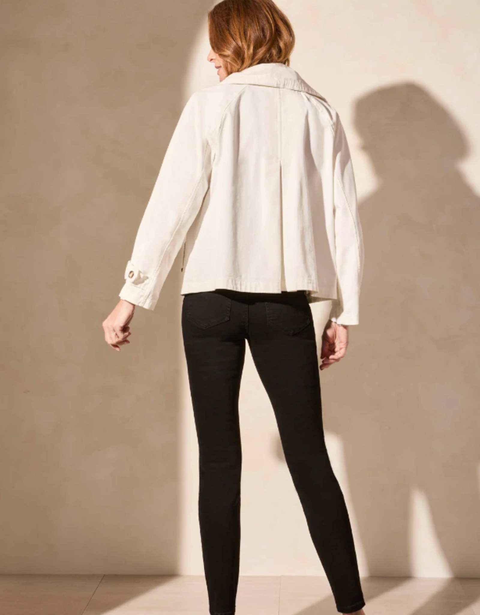 Tribal Tribal White Long Sleeve Button Front Coat