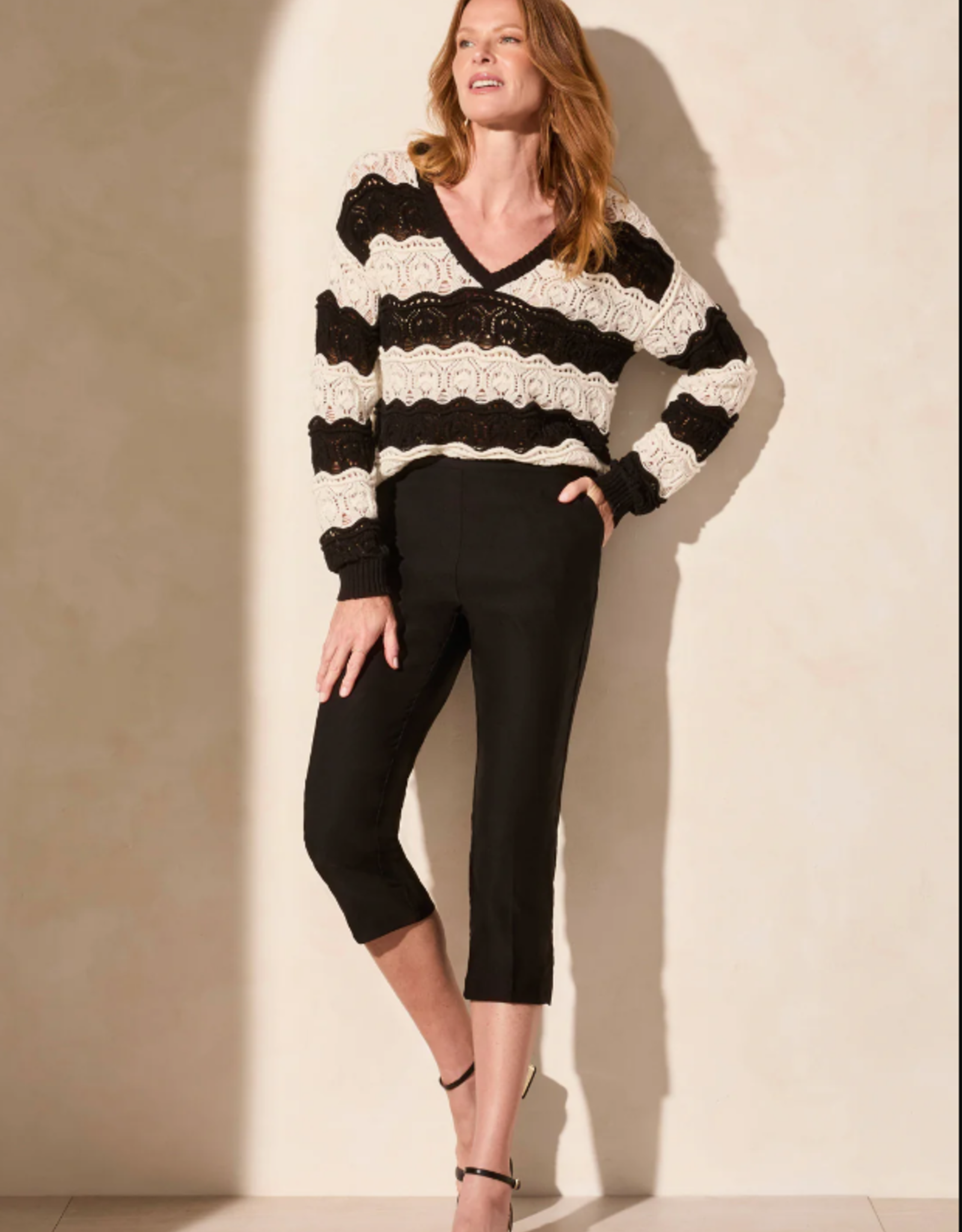 Tribal Tribal Black Pull On Flatten It Slimming Capri