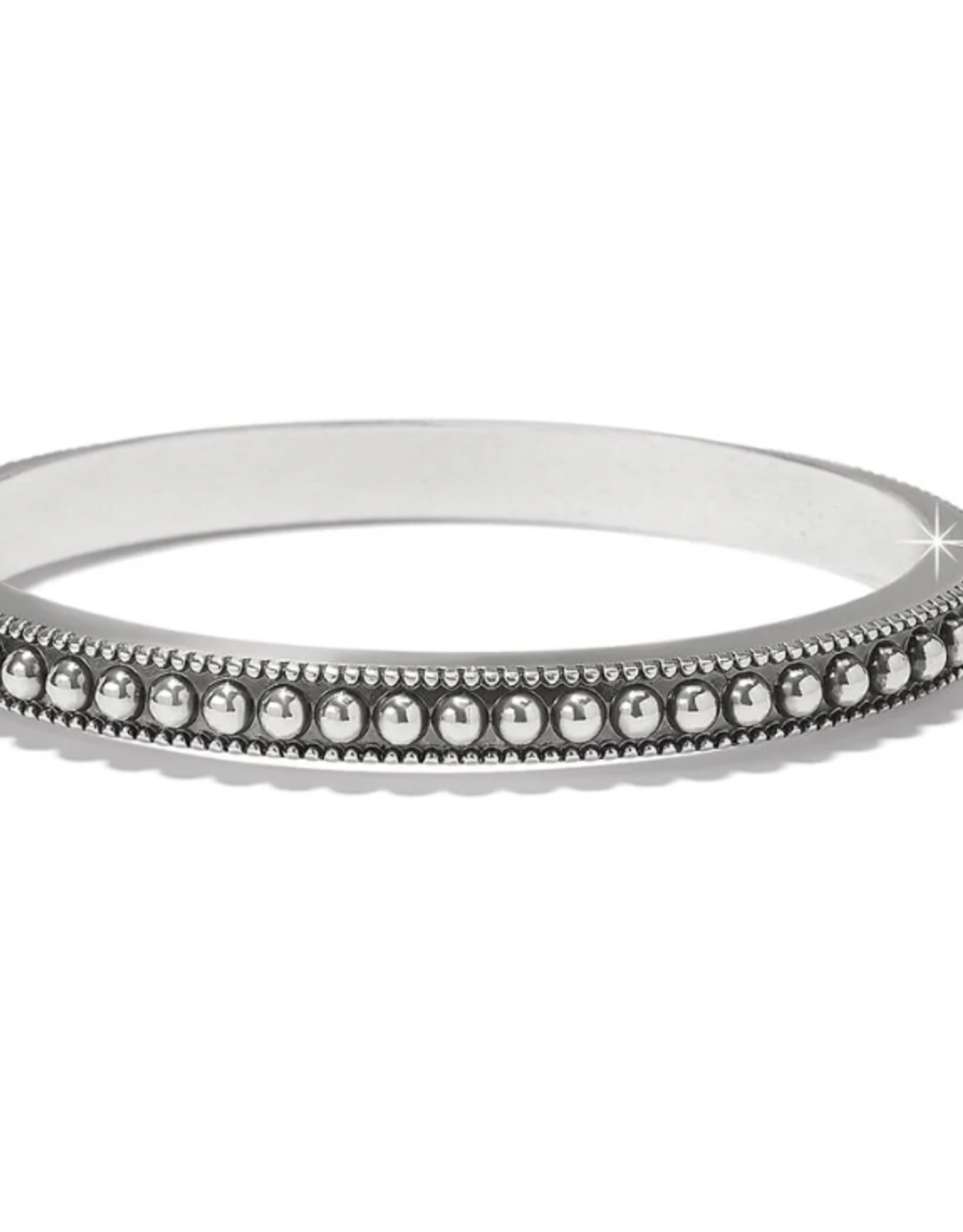 Brighton Brighton Silver w/White Pretty Tough Gem Hinged Bangle