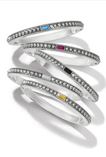 Brighton Brighton Silver w/White Pretty Tough Gem Hinged Bangle