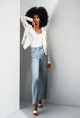 Joseph Ribkoff Joseph Ribkoff Wide-Leg Stretch Jeans w/Crystal Embellishments