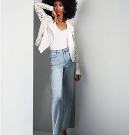 Joseph Ribkoff Joseph Ribkoff Wide-Leg Stretch Jeans w/Crystal Embellishments