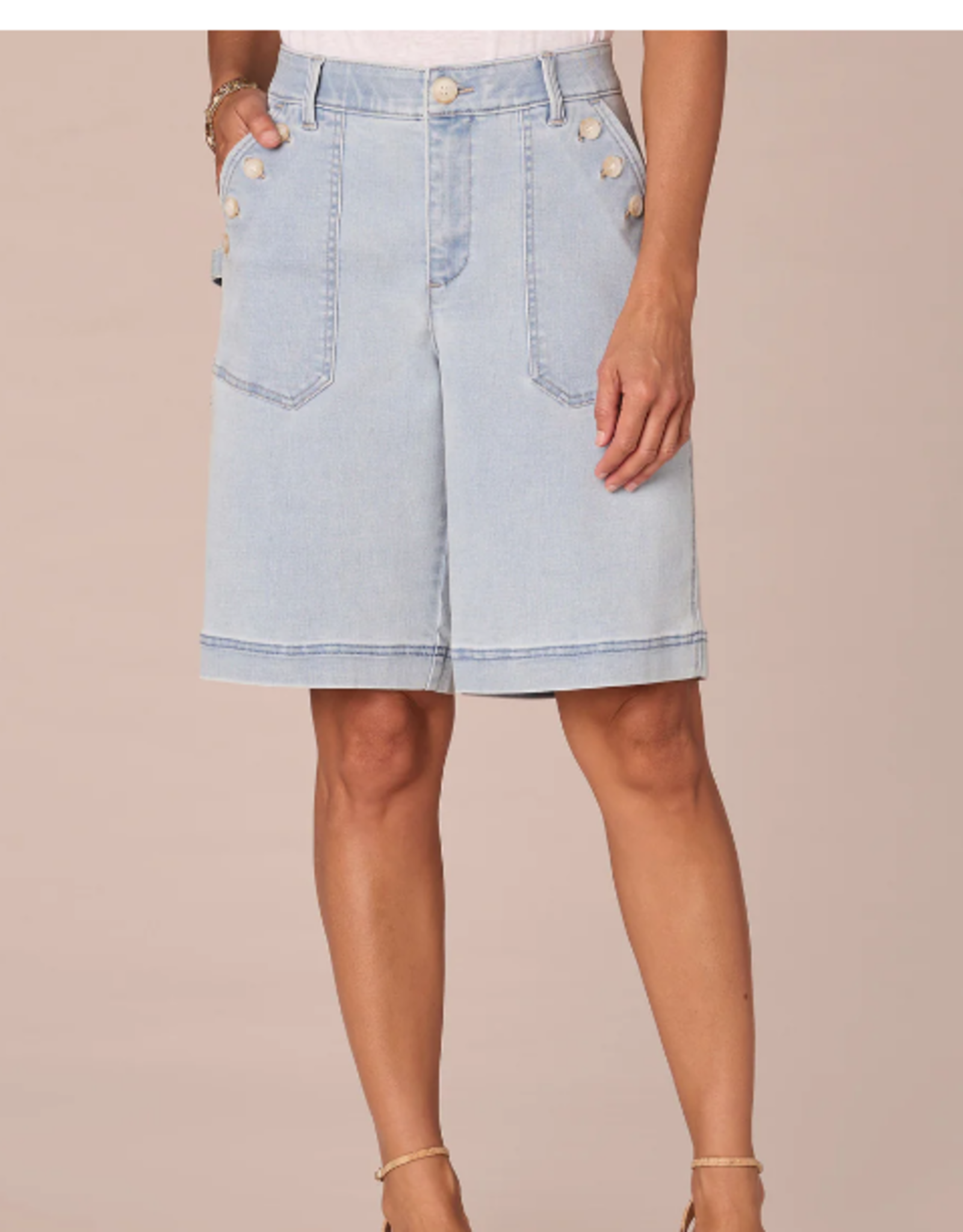 Democracy Democracy Ab"solution Skyrise Sailor Button Patch Pocket Bermuda Shorts LR