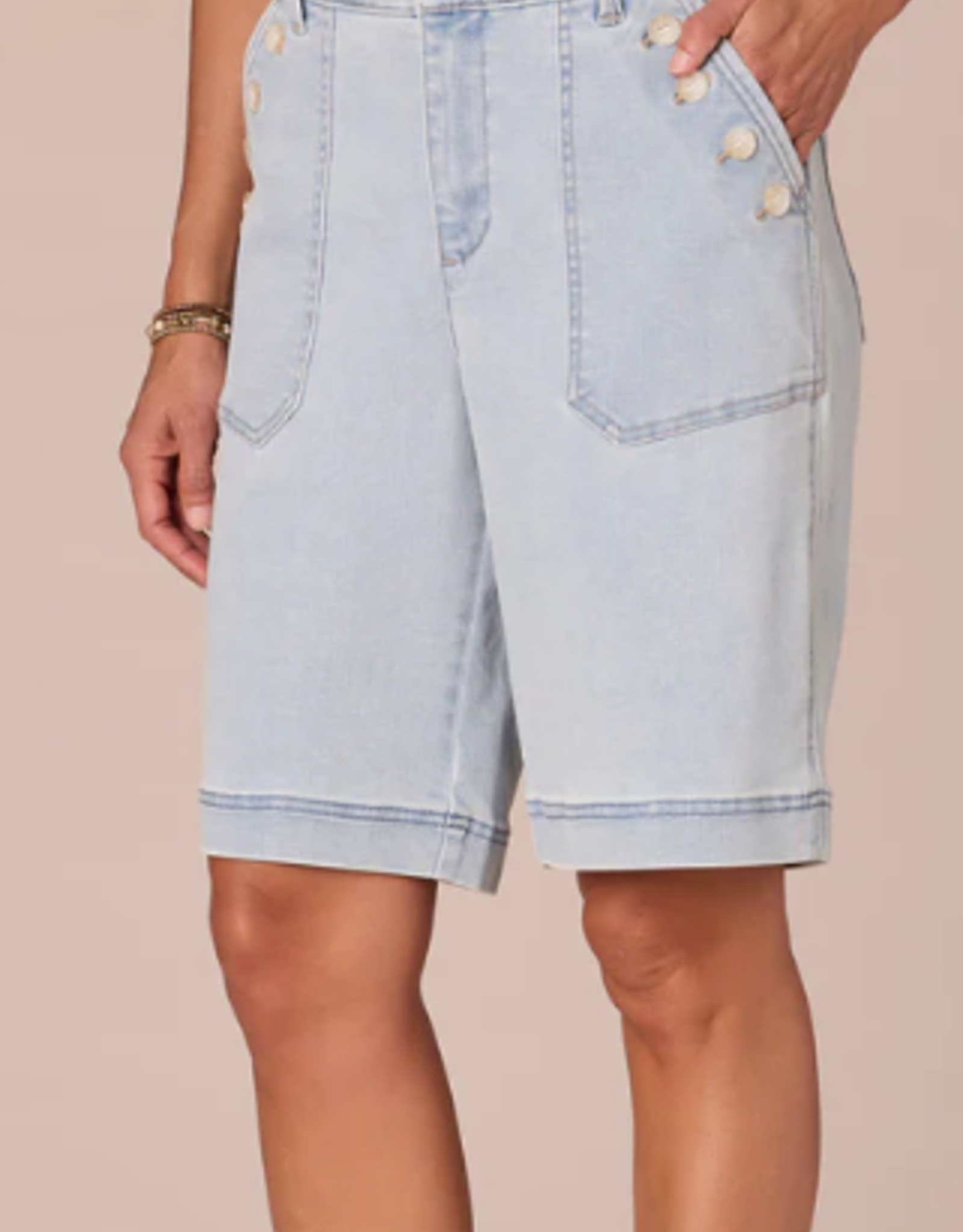 Democracy Democracy Ab"solution Skyrise Sailor Button Patch Pocket Bermuda Shorts LR