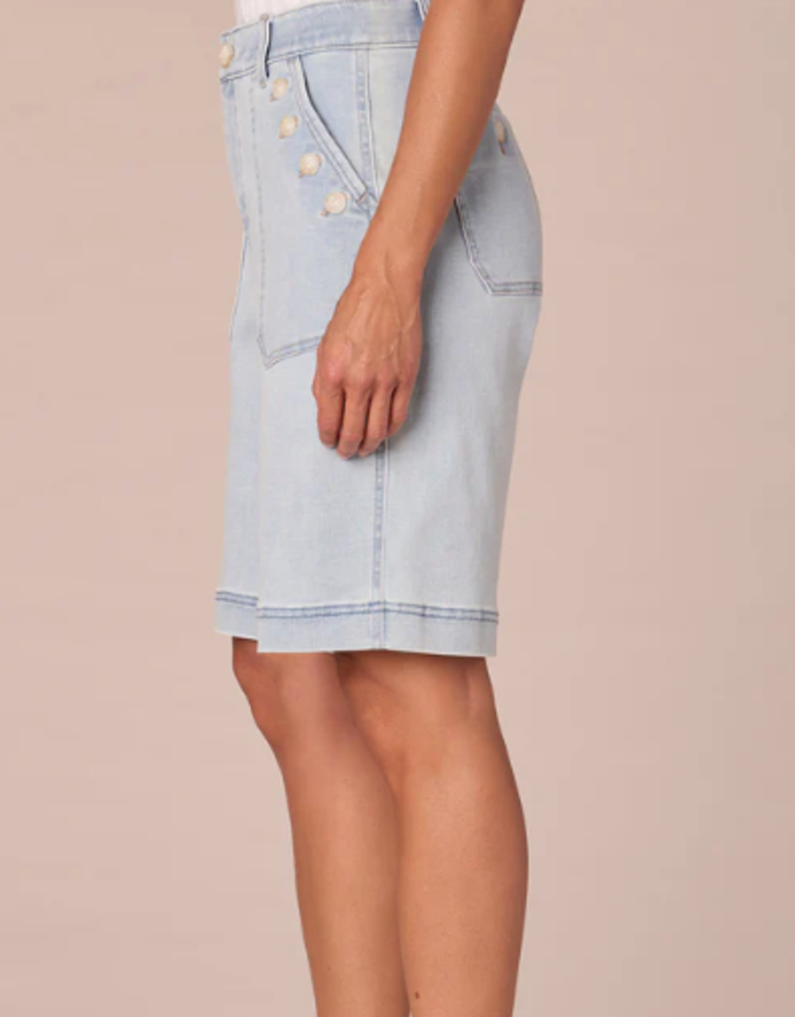 Democracy Democracy Ab"solution Skyrise Sailor Button Patch Pocket Bermuda Shorts LR