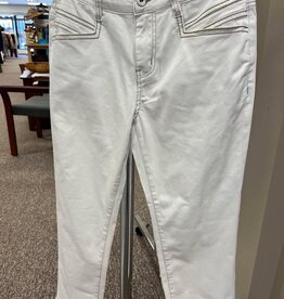 Ethyl Ethyl Z15WHTTE White Cropped Denim Jean w/Pocket Detail AC