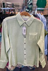 Keren Hart Keren Hart Green Apple  Button Up Long Sleeve Top LK