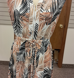 Keren Hart Keren Hart Multi Color V-Neck 1/4 Zip Drawstring Sleeveless Dress LL