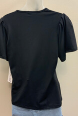 Lulu B Lulu B Black V-Neck  S/S Top LO