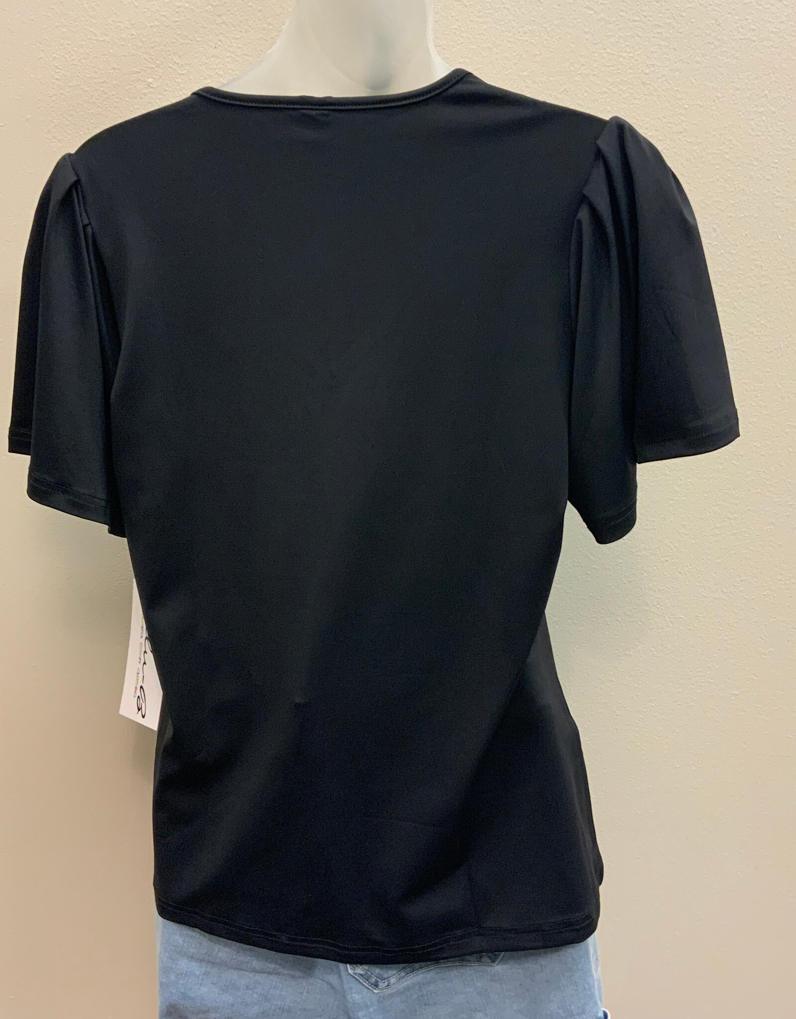 Lulu B Lulu B Black V-Neck  S/S Top LO