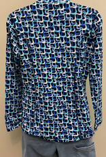 Lulu B Lulu B Maze Blue Mock Neck Zip Up L/S Jacket CL