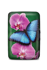 Monarque Butterfly Blue Armored Wallet RFID PROTECTED