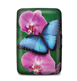 Monarque Butterfly Blue Armored Wallet RFID PROTECTED