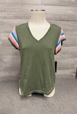 Democracy Democracy  Forest Moss S/S Embroider Detail Top LH