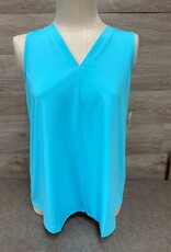 Lulu B Lulu B SPX5080S Turquoise Sleeveless V Neck Top LC