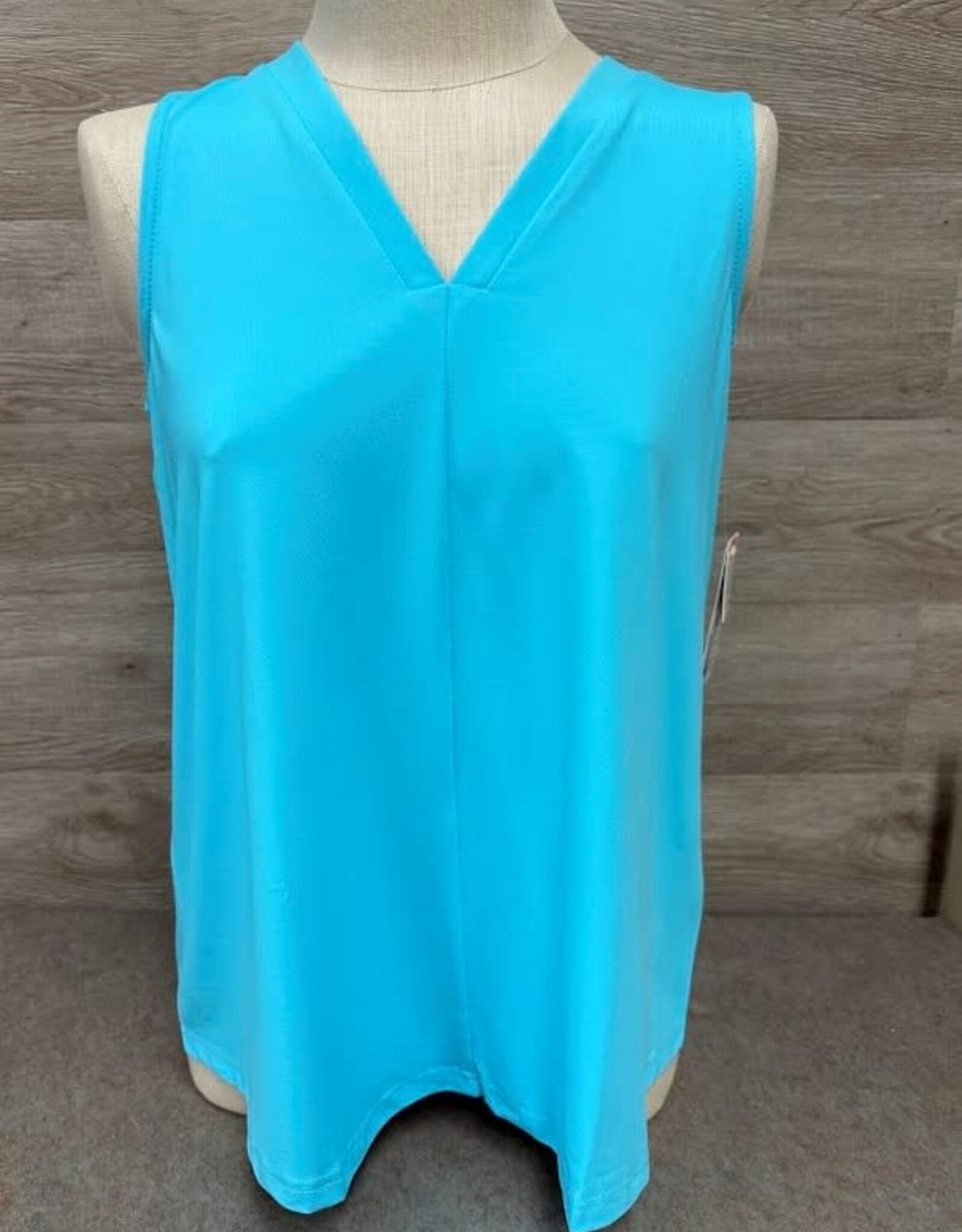 Lulu B Lulu B SPX5080S Turquoise Sleeveless V Neck Top LC