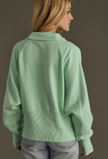 Panache Apparel Panache Mint 1/4 Zip Cropped Sweatshirt LO