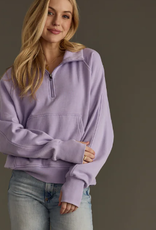Panache Apparel Panache Lavender 1/4 Zip Cropped Sweatshirt LO