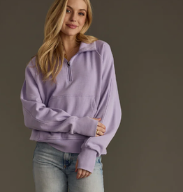 Panache Apparel Panache Lavender 1/4 Zip Cropped Sweatshirt LO