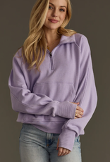 Panache Apparel Panache Lavender 1/4 Zip Cropped Sweatshirt LO