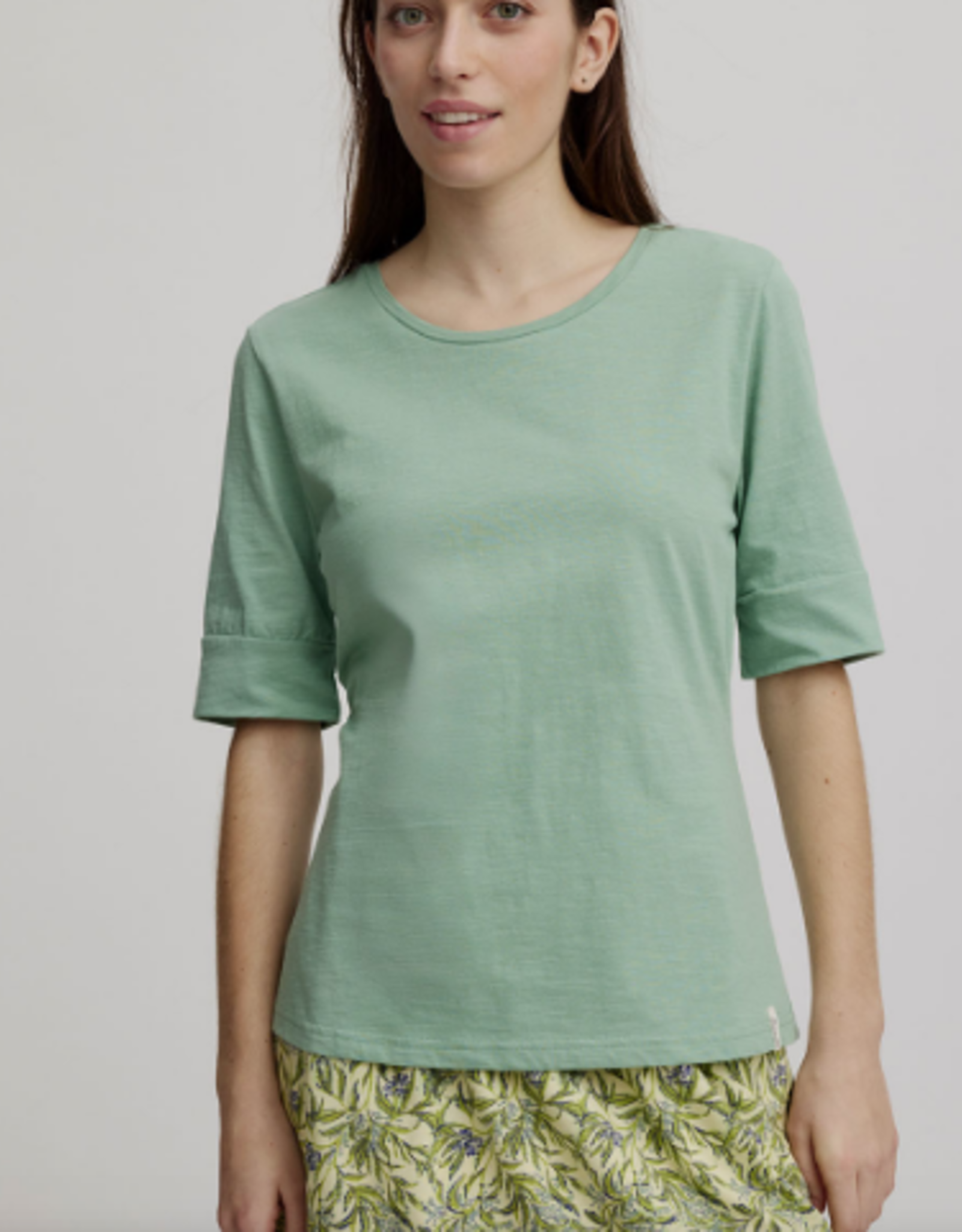 Tranquillo Tranquillo Granite Green Casual Slub Shirt BL