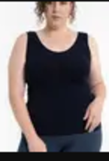 Elietian Elietian Black Curvy Fit Reversible Neckline Tank BK