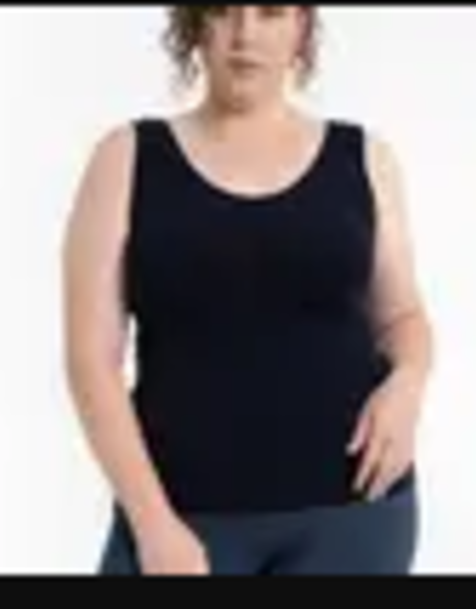 Elietian Elietian Black Curvy Fit Reversible Neckline Tank BK