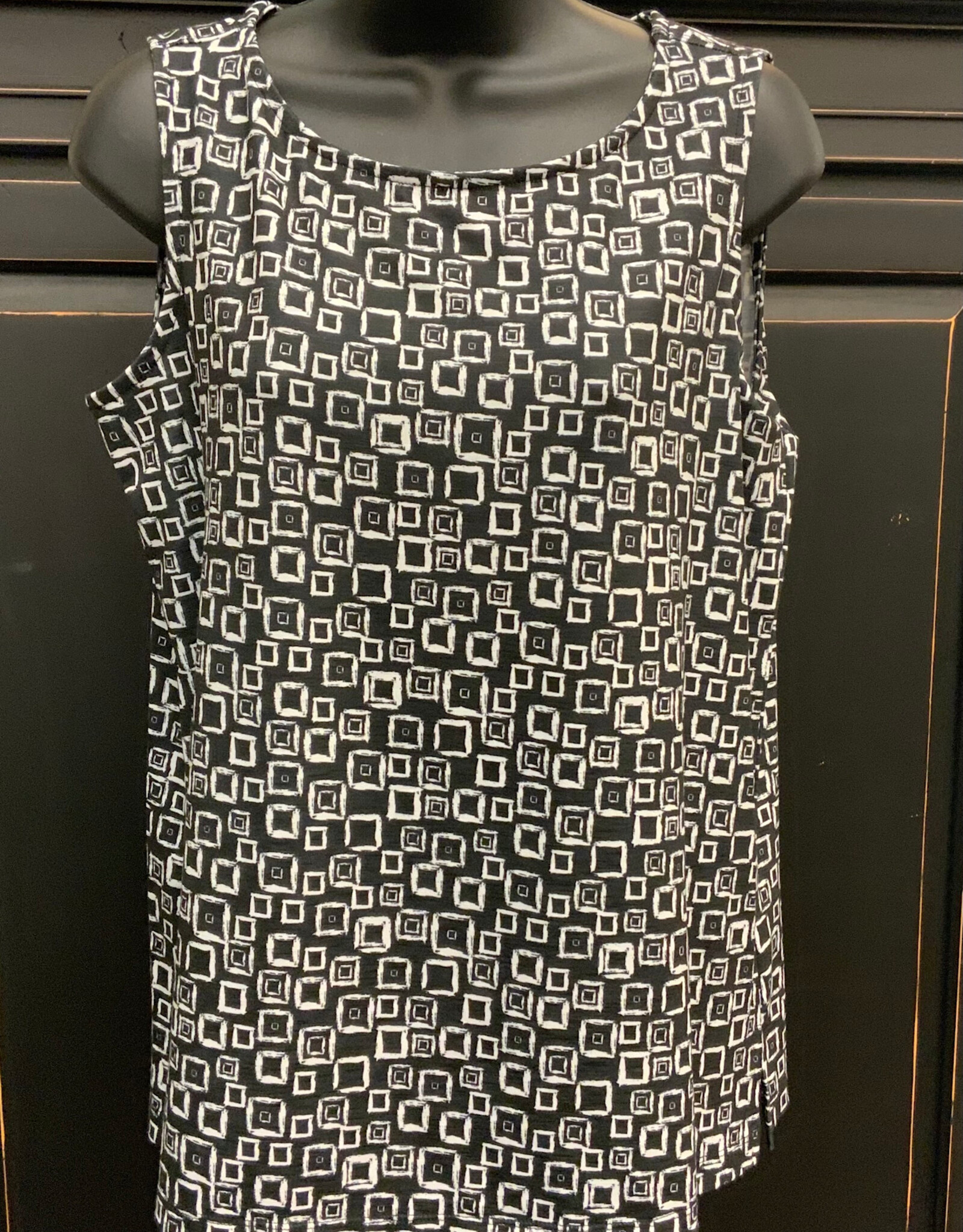 Multiples Multiples Blk/Wht Hi Neck Tank Top BS