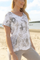 Escape Escape Fog Sunburst Cotton V Neck Tee Top LA