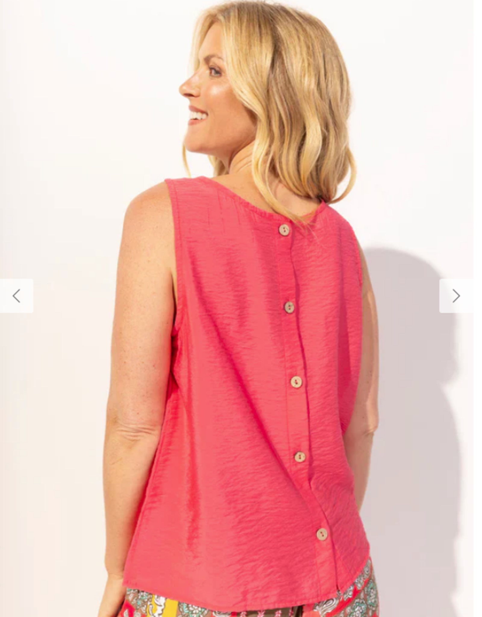 Escape Escape Punch Regatta Rayon Buttonback Top