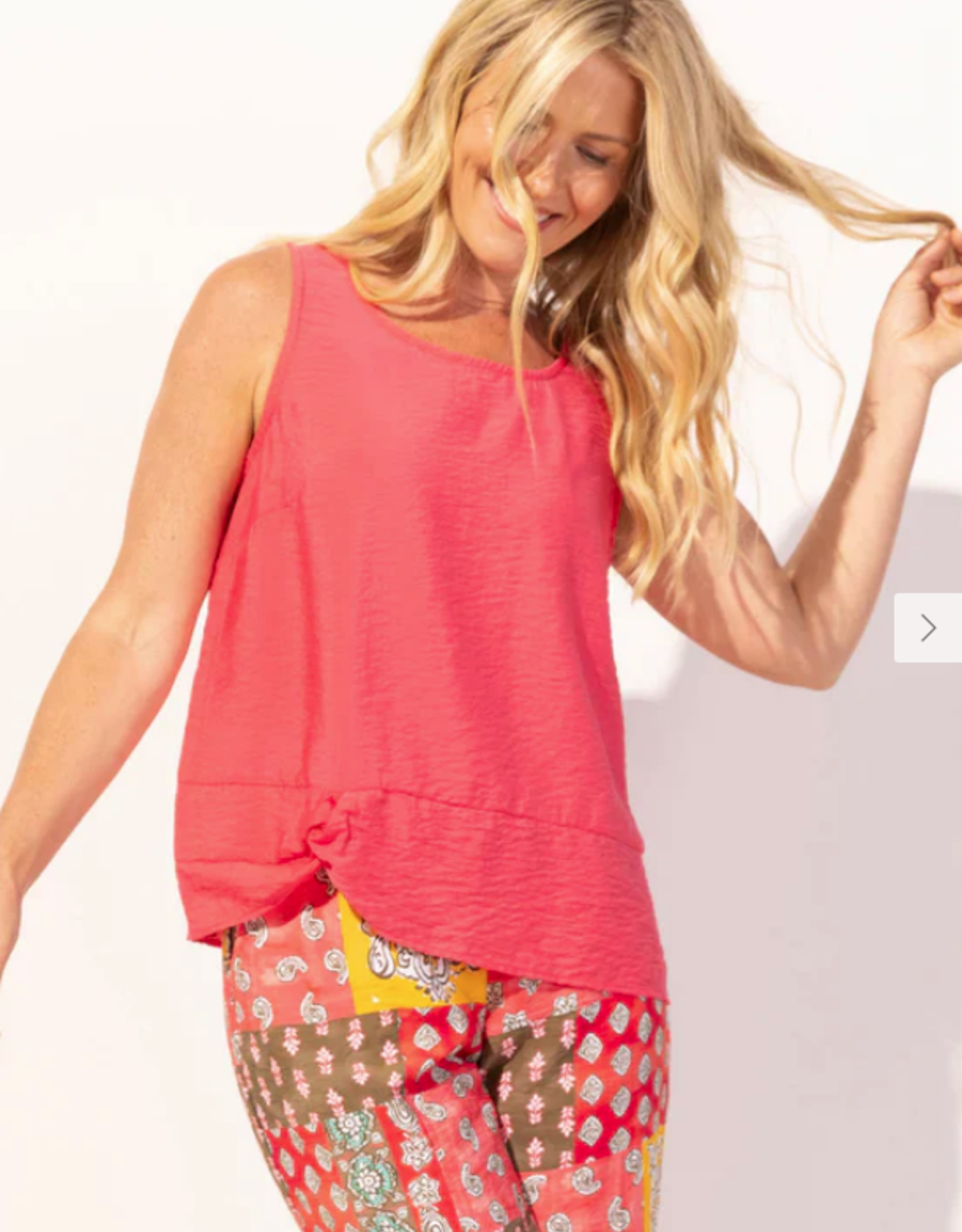Escape Escape Punch Regatta Rayon Buttonback Top