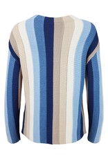 Sunday Sunday Blue Multi Long Sleeve Crew Neck Stripe Sweater