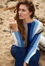 Sunday Sunday Blue Multi Long Sleeve Crew Neck Stripe Sweater
