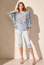Tribal Tribal Scubablue Dolman Sleeve Wide Blouse