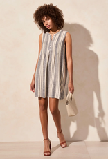 Tribal Tribal Nautical Sleeveless Dress W/Pintuck and Pockets