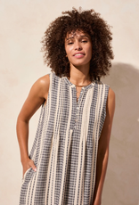 Tribal Tribal Nautical Sleeveless Dress W/Pintuck and Pockets