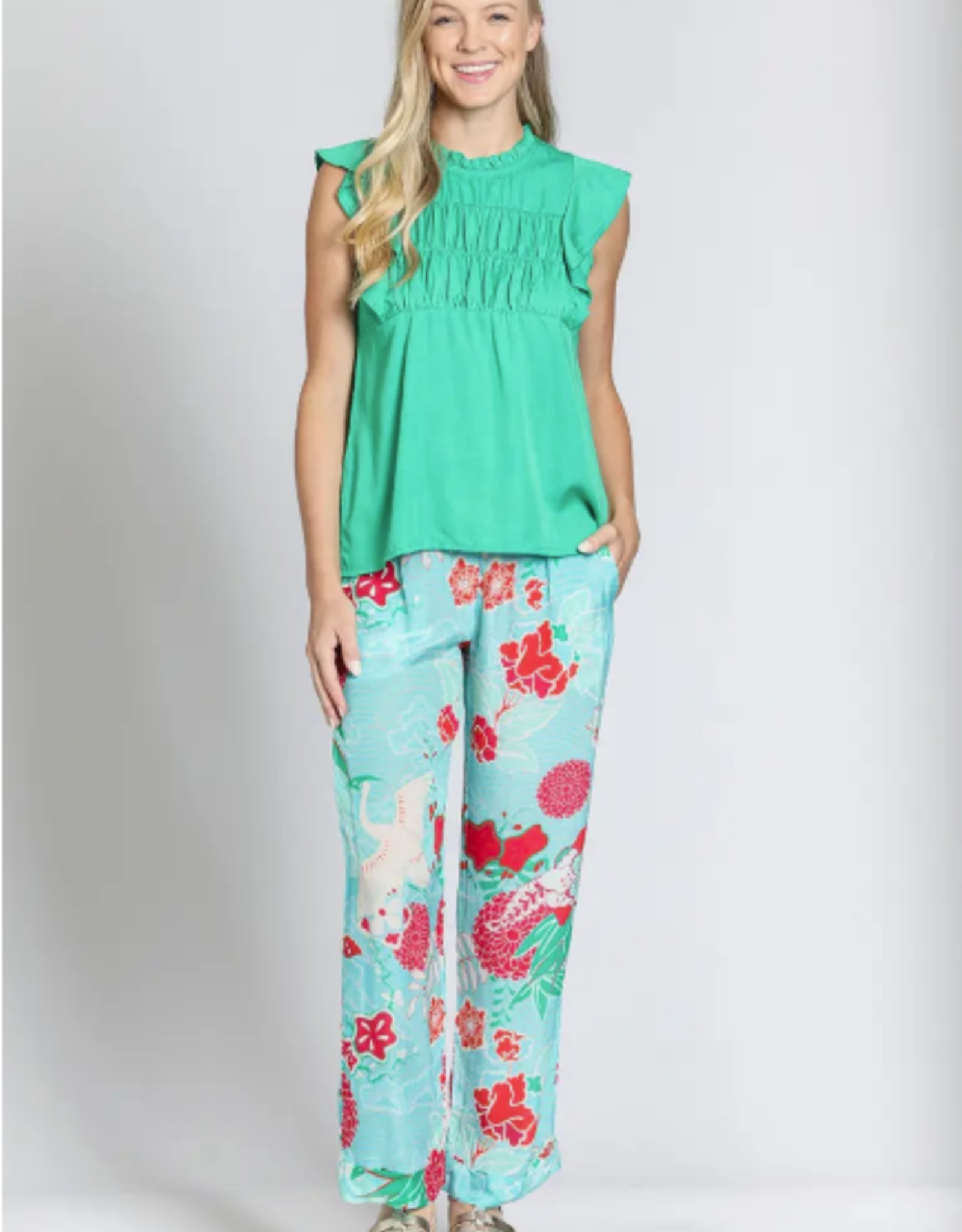 APNY APNY Mint Green Sleeveless Flutter Sleeve
