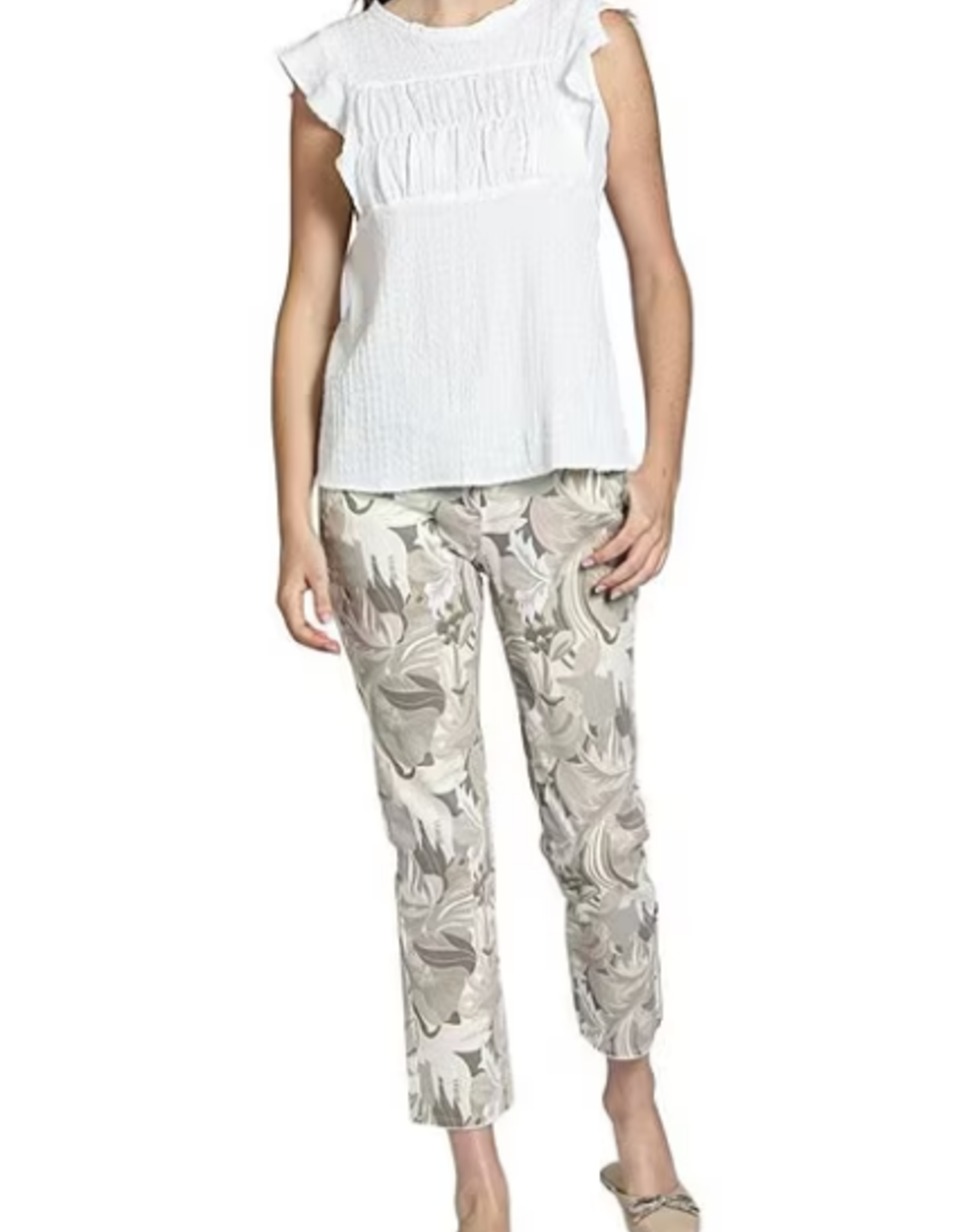 APNY APNY White Crinkled Flutter Sleeve Top