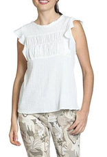 APNY APNY White Crinkled Flutter Sleeve Top