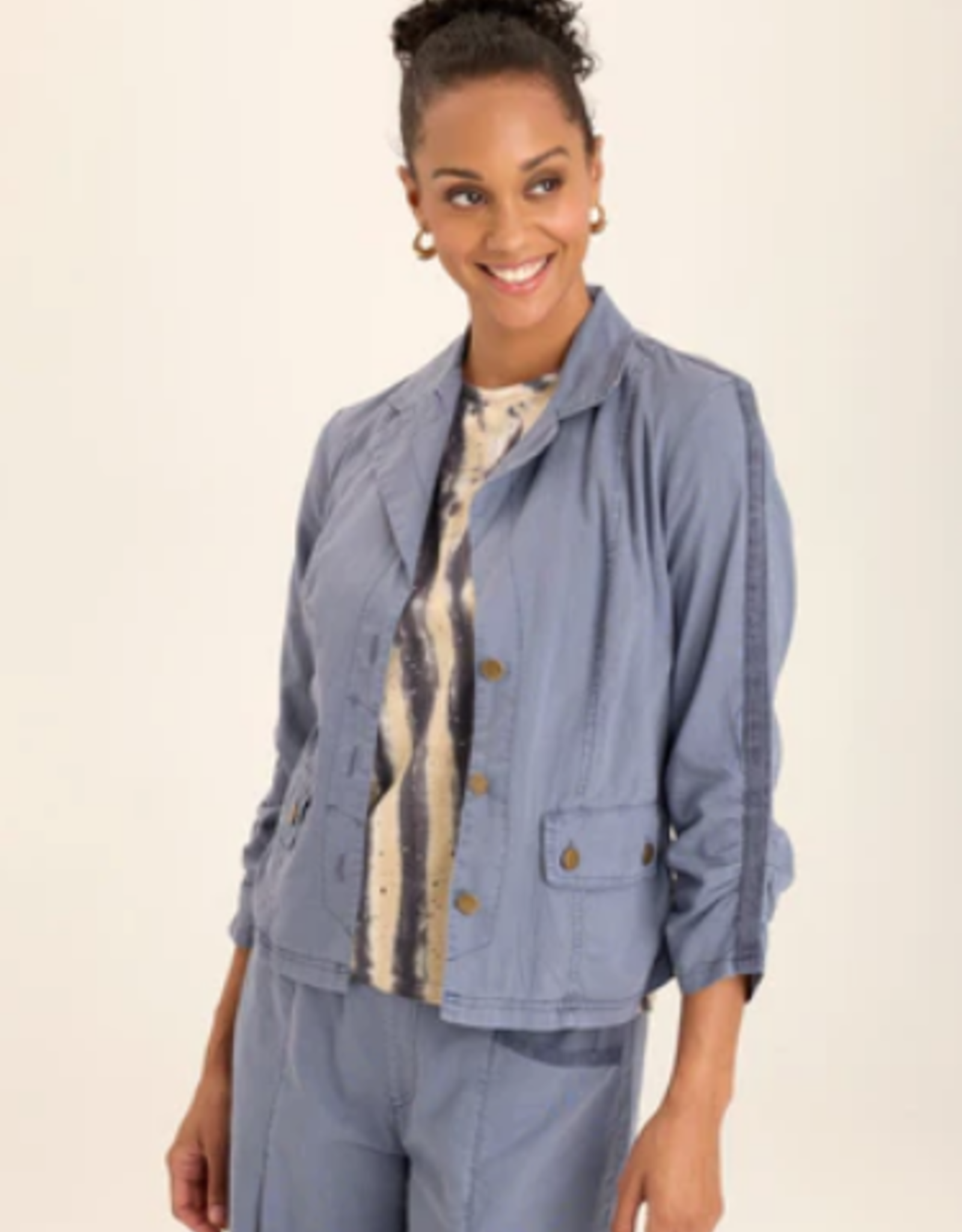 Wearables Wearables Hypnotic Pigment Linen Folksy Jacket