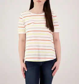 Multiples Multiples Petite Multi Cuffed Elbow Sleeve Bateau Neck Top
