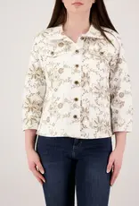 Multiples Multiples Petite White Cuffed L/S 2 Flaps Button Front Jean Jacket