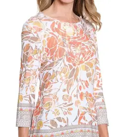 Multiples Multiples Multi 3/4 Sleeve Scoop Neck Embellished Top