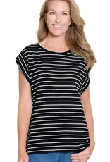 Multiples Multiples M25204TM Black Band Sleeve Scoop Neck Top LC