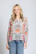 APNY APNY Pink Half-Placket Pullove Blouse